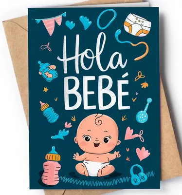 Imagen del producto de Tarjeta de nacimiento para baby shower, postal para recién nacidos, para niños o niñas, tarjeta de felicitación