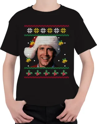 Produktbild von Clark Schöne Bescherung bei den Griswolds - Ugly Christmas Sweater Weihnachten Uni Kinder T-Shirt, Schwarz, 140