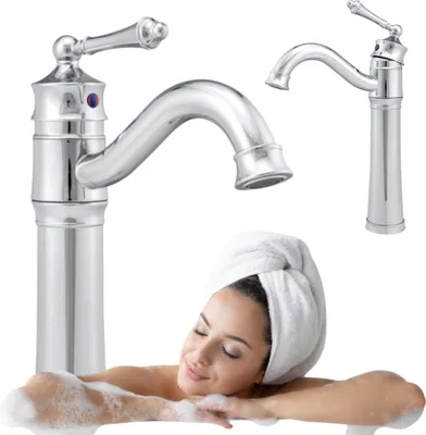 Produktbild von Hoher Retro Waschtischarmatur S-1088 Chrom