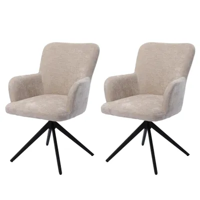 Image de HomeMiYN Chaise rembourrée de salle à manger avec revêtement en tissu, Chaise de cuisine confortable avec dossier haut, Chaise pour salon et chambre