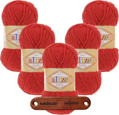 Produktbild von 5 x ALIZE Softy 56 Red mit Label