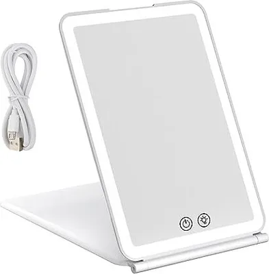 Produktbild von Reisespiegel Schminkspiegel mit 72 LED-Leuchten, Make-up-Spiegel Kosmetikspiegel, Wiederaufladbarer Tragbarer Beleuchteter Schminkspiegel,