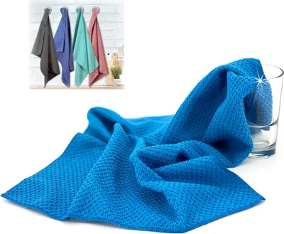 Obrázek produktu pro heimtexland ® 2 balení utěrek z mikrovlákna Sensation 40x60 2 kusy Čistící utěrky budoucnosti - savé, bez žmolků, beze šmouh Typ858 Modrá