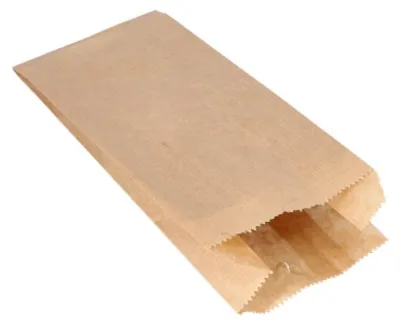 Produktbild von 1000 Papierfaltenbeutel gefädelt Kraftpapier 24 cm x 11 cm x 6 cm braun Füllinhalt 1 kg
