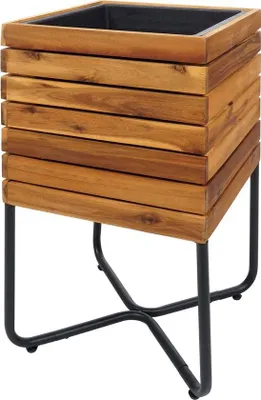 Produktbild von Braune Stahl-Acacia Blumenkiste 60x33x33cm