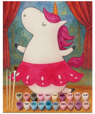 Produktbild von Mr. & Mrs. Panda Malen nach Zahlen Einhorn Ballerina Design 40 x 50 cm Ohne Rahmen - Weiß - Geschenk, Party, Zahlenbild, diy set, Spaß, mit, Unicorn, Einhörner, Wohnung