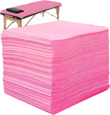 Productafbeelding van Verpakking van 100 wegwerp beschermhoezen voor massagebedden, wegwerp massagebankhoezen, niet-geweven doeken voor massagekrukken, geschikt voor spa's en tattoostudio's, afmetingen 80 x 180 cm