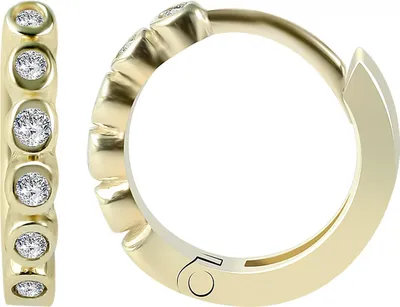 Produktbild von 585/- Gold Klapp-Creolen, Zirkoniabesatz, Gelbgold, 14 Karat