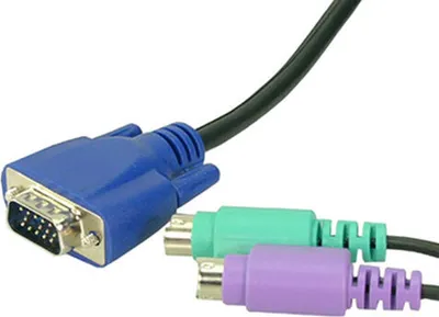 Produktbild von KVM Kabel Adapter Stecker 1,5 m - 3 in 1 - VGA PS2 - Maus Tastatur Monitor NEU