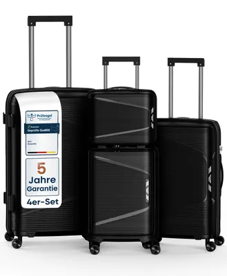 Produktbild von 4FLY Hartschalen Reisekoffer Set 4-teilig (S/M/L/XL) – mit TSA-Schloss, 4 Spinner-Doppelrollen, Kosmetiktasche, Handgepäck und Aufgabegepäck