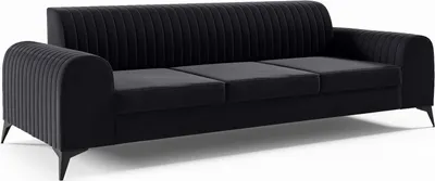 Produktbild von LIKMA Schwarz 3 Sitzer Samt Sofa Elsa 234x77x93 cm 3-er Couchgarnitur Hydrophobe Beschichtung Velvet Moderne Wohnzimmer Couch Velours Glamour Design Stoff Fresh 17