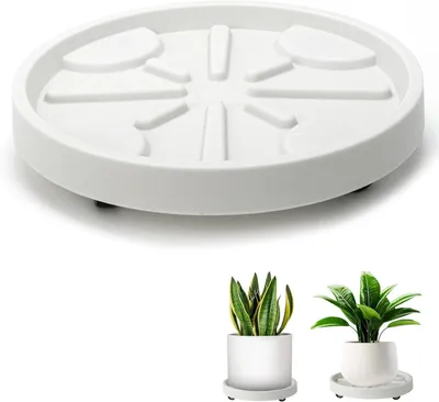 Imagen del producto de Rodillo para plantas, redondo, con un diámetro de 22 cm, fabricado en plástico, con ruedas giratorias de 360°, apto para uso en interiores y exteriores