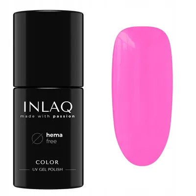 Zdjęcie produktu dla INLAQ Lakier Hybrydowy Hot Pink 6ml HEMA Free