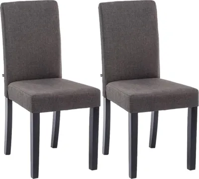 Image de lot de 2 chaises de salle à manger Ina tissu noir