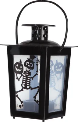 Produktbild von Vintage Halloween-Laterne schwarz 8 x 8 x 15 cm - Einheitsgröße