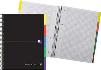 Produktbild von Oxford Europeanbook 5, Einfarbig, Schwarz, Grün, A4+, 100 Blätter, 90 g/m², Kariertes Papier