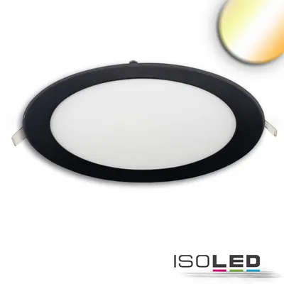 Produktbild von ISOLED LED Downlight, 18W, rund ultraflach schwarz, 225mm, Colorswitch 3000/3500/4000K, dimmbar