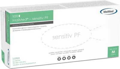 Produktbild von MaiMed sensitiv PF | 1000 Latexhandschuhe | beige | Gr. S | Einweghandschuhe
