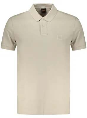 Produktbild von Herren-Poloshirt Beige, Kurzarm, Slim Fit, Mit Applikation und Stickerei