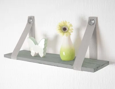 Produktbild von Wandregal Var, Hängeregal Regal, Shabby-Look, Vintage 21x50cm  grau