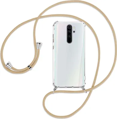 Produktbild von Handykette Backcover-Schutzhülle mit Band (Metall silberfarben) für Xiaomi Redmi Note 8 Pro - caramel