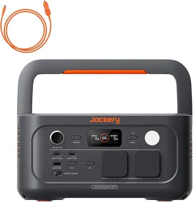 Produktbild von Jackery Explorer 500 V2 Tragbare Powerstation mit 12V KFZ-Ladekabel, 512Wh Solargenerator 230V/500W (Spitze 1000W) mit Schnellladung