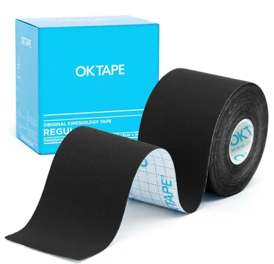 Zdjęcie produktu dla Elastyczny bandaż kinetyczny, 5 cm x 5 m, 1 rolka, czarny, do zastosowań sportowych i terapeutycznych
