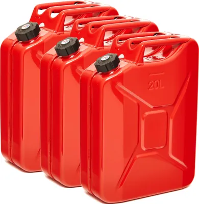 Produktbild von Oxid7® by BW Kraftstoffkanister Metall Benzinkanister 3x 20 Liter mit Schraubverschluss - Rot RAL 3000 - UN-Zulassung - Hergestellt in Europa