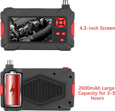 Obrázok produktu pre Priemyselný endoskop s 8 mm automobilovou inšpekčnou kamerou Vodotesné LED svetlo 4,3 palcová obrazovka 1080P Digitálny boroskop s vysokým rozlíšením