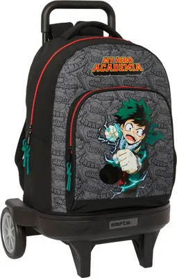 Zdjęcie produktu dla Plecak szkolny na kółkach My Hero Academia czarny 33 x 45 x 22 cm