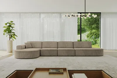 Produktbild von ALTDECOR Ecksofa in L-Form MARI-L3 - 413x171x79,5 cm Braun - Corner Sofa Bett Eckcouch Couch Wohnlandschaft Cauchsofa