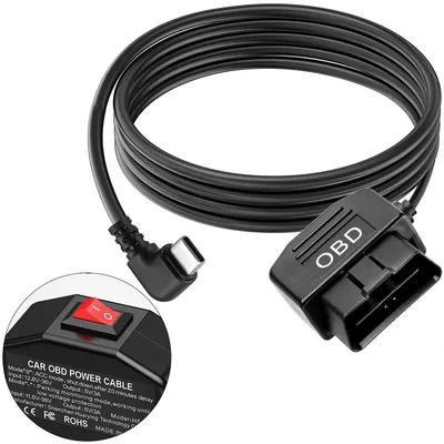 Produktbild von Dashcam OBD Hardwire,USB Typ C Hardwire mit OBD Stromkabel,Niederspannungsschutz,24h Parküberwachung/Acc-Modus, für Dashcam, GPS oder Radar