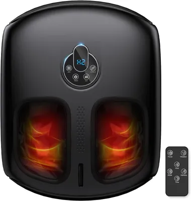 Produktbild von Fußmassagegerät elektrisch mit Wärmefunktion, Shiatsu Fußmassagegerät mit Fernbedienung, Tiefenmassage mit 4 Programmen für Füße bis Größe 47