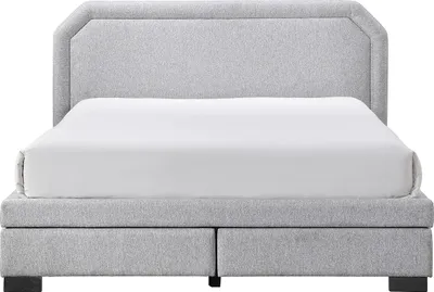 Produktbild von Bett mit Schubladen 180 x 200 cm - Stoff - Hellgrau - INASTO