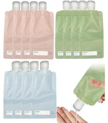 Produktbild von Set von 12 nachfüllbaren und auslaufsicheren Reiseflaschen für Kosmetik (90 ml)
