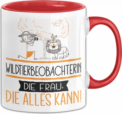 Produktbild von Wildtierbeobachterin Geschenk Tasse Becher Die Frau Die Allen Kann Geschenkidee für eine Wildtierbeobachterin Lustig (Rot)