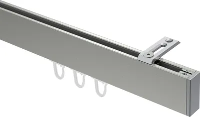 Produktbild von Interdeco Innenlaufstange / Gardinenstange mit Innenlauf Edelstahl-Optik / Chrom, Typ Smartline Paxo (Kappe) Deckenmontage, 14x35 mm 1-läufig, 520 cm