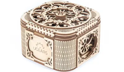 Produktbild von Ugears Schatztruhe Mechanisches Modell Aus Holz Golden  Golden One Size