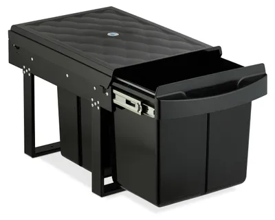 Einbau-Mülltrenner, 3 Fächer, 15 l + 2x 8 l, ausziehbar, schwarz