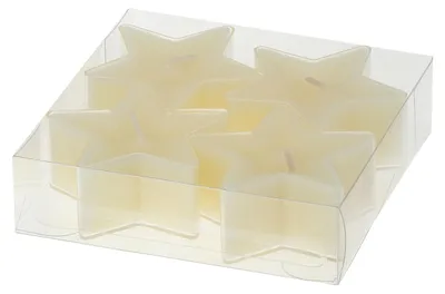 Produktbild von Teelichter "Stern" Creme 4er-Pack, 5 Stunden