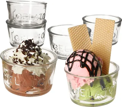 Zdjęcie produktu dla 6x szklanka do lodów sundae 150ml miseczka do deserów szklanki do lodów cylindryczne mus owocowy