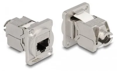 Produktbild von DeLOCK D-Typ Modul RJ45 Cat.6A Buchse zu LSA Buchse, RJ-45, Edelstahl, Weiblich, Gerade, Zink, 38 mm
