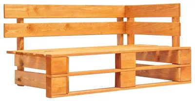 Imagen del producto de vidaXL: Sofá de jardín esquinero hecho con palets, color miel, madera de pino tratada