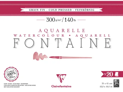 Productafbeelding van Clairefontaine 975502C, Schriftenblok met tekenpapier, 300 g/m², 20 vel