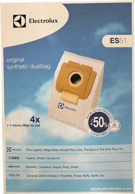 Produktbild von Electrolux ES51 Staubsaugerbeutel, 4 Stück + Microfilter für Elite, Ingenio, Smart, One ua.