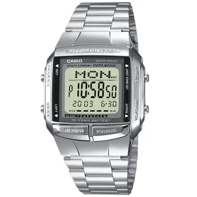 Produktbild von Casio DB-360N-1AEF Uni-Armbanduhr, Kunststoff-Gehäuse, Metall-Armband