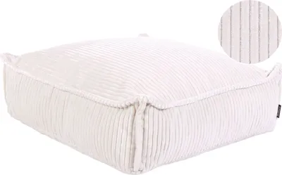Produktbild von BELIANI Bodenkissen Hellbeige aus Baumwolle Samtstoff 55 x 55 x 20 cm Quadratisch Sitzkissen Pouf Wohnaccessoires für Kinderzimmer