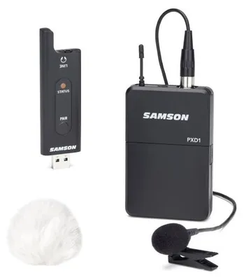 Produktbild von Samson Drahtlos-System XPD2 Lavalier-Mikrofon mit Windschutz Weiss