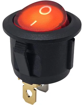 Produktbild von ProRide Wippschalter ON-OFF KCD2-220 Rund Einbau 3 Pins Ø20mm 250V/6A Rot