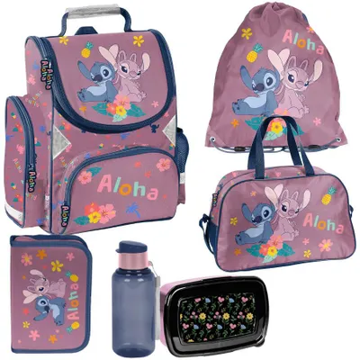 Produktbild von Mega Schulset – STITCH 6-teiliges Schulranzen-Set Für Jungen & Mädchen Klasse 1–4 disney